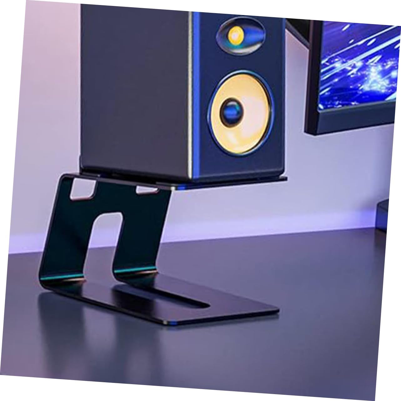 Desktop Computer Speaker Stand Metal Speaker Riser Unique Design for Enhanced Audio Easy to Install and