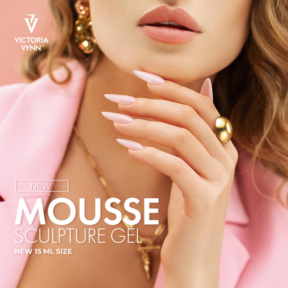Victoria Vynn Mousse Sculpture Gel Thixotropique 15 ml pour la Construction et les Extensions d'Ongles (05 Baby Pink)