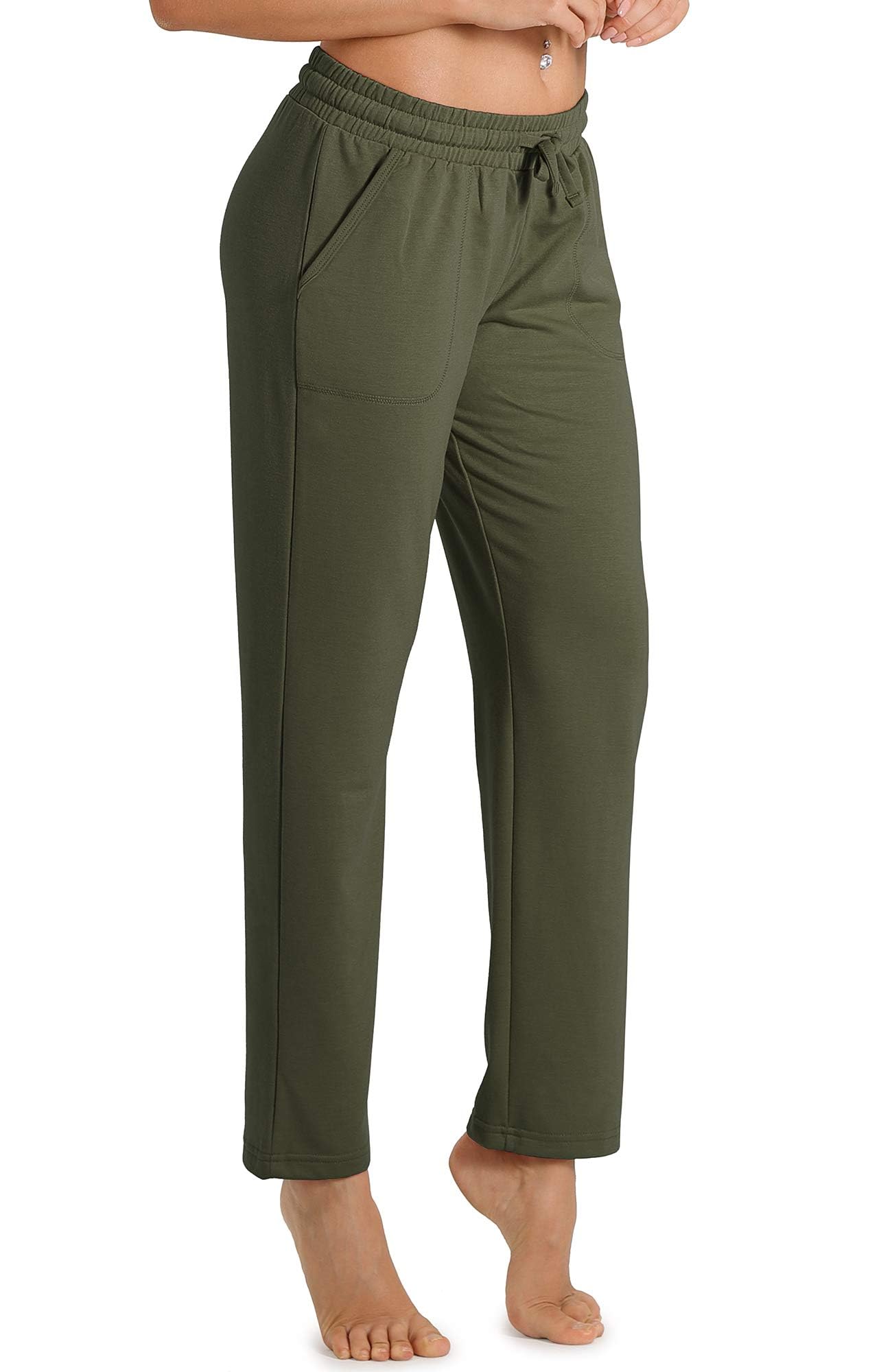 icyzone Femme Pantalons de Jogging Décontracté Pantalon de Sport avec Poches, Longue Jogger Pants