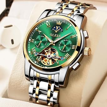 OLEVS Mens Watches Luxury Stainless Steel Quartz Watch for Men Waterproof Silver