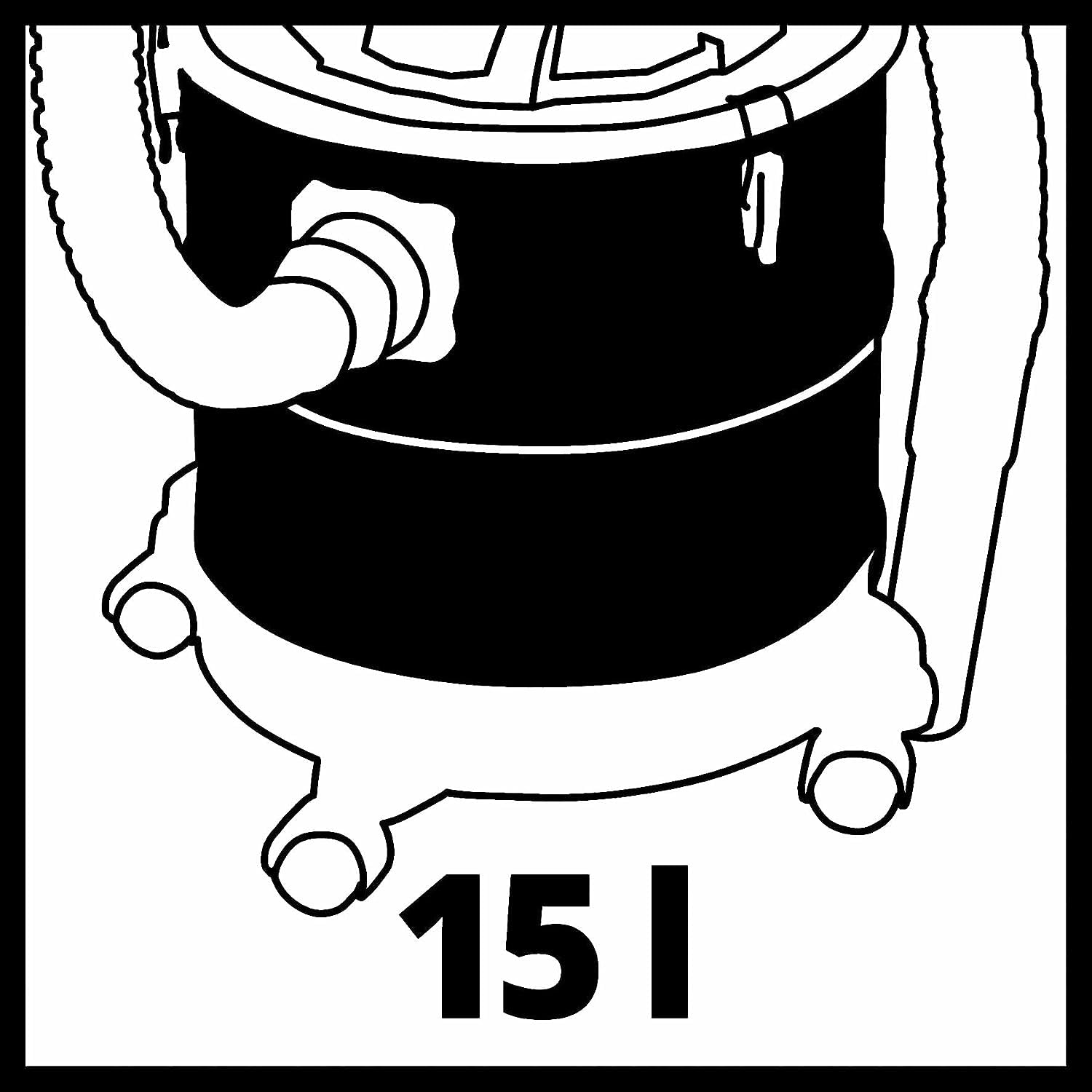 Einhell Aspirateur de Cendres sans Fil Te-AV 18/15 Li C-Solo | PXC | 18 V | 100 mbar | cuve 15 L | système de nettoyage du filtre | fonction soufflerie | sans batterie