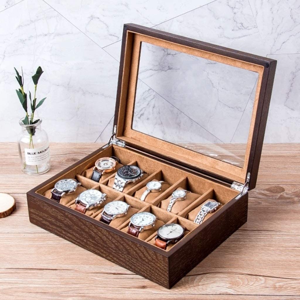 TIANQIHAO Luxury Watch Box Jewelry Box Jewelry Box - Wooden Skylight Wooden Watch Box Ten Wooden Jewelry Box Bracelet Bracelet Display Box Storage Box