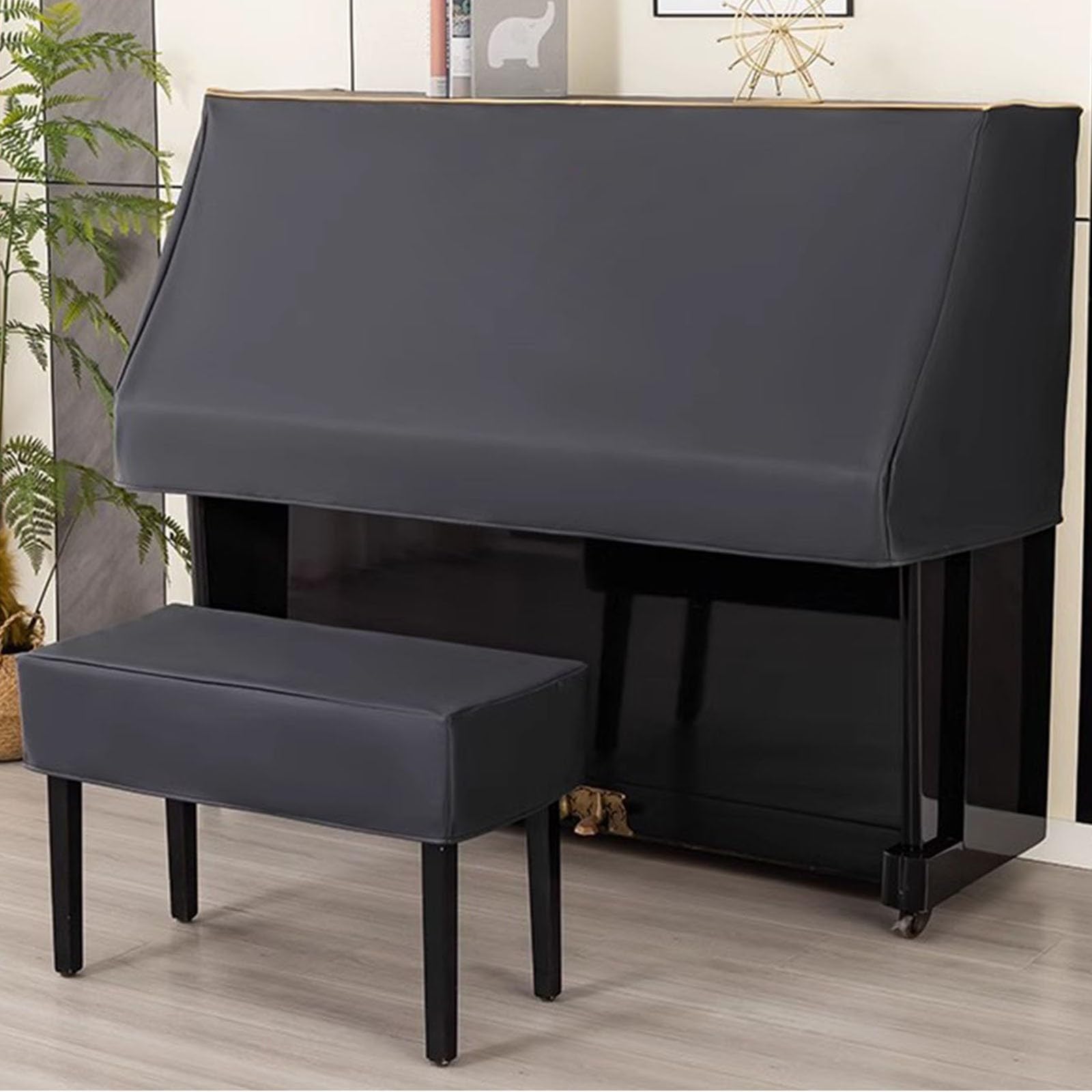 Copertura for pianoforte, Copertura protettiva for pianoforte triangolare, Copertura protettiva for pianoforte nera con copertura for sgabello Copertura for pianoforte verticale Mezza copertura Copert