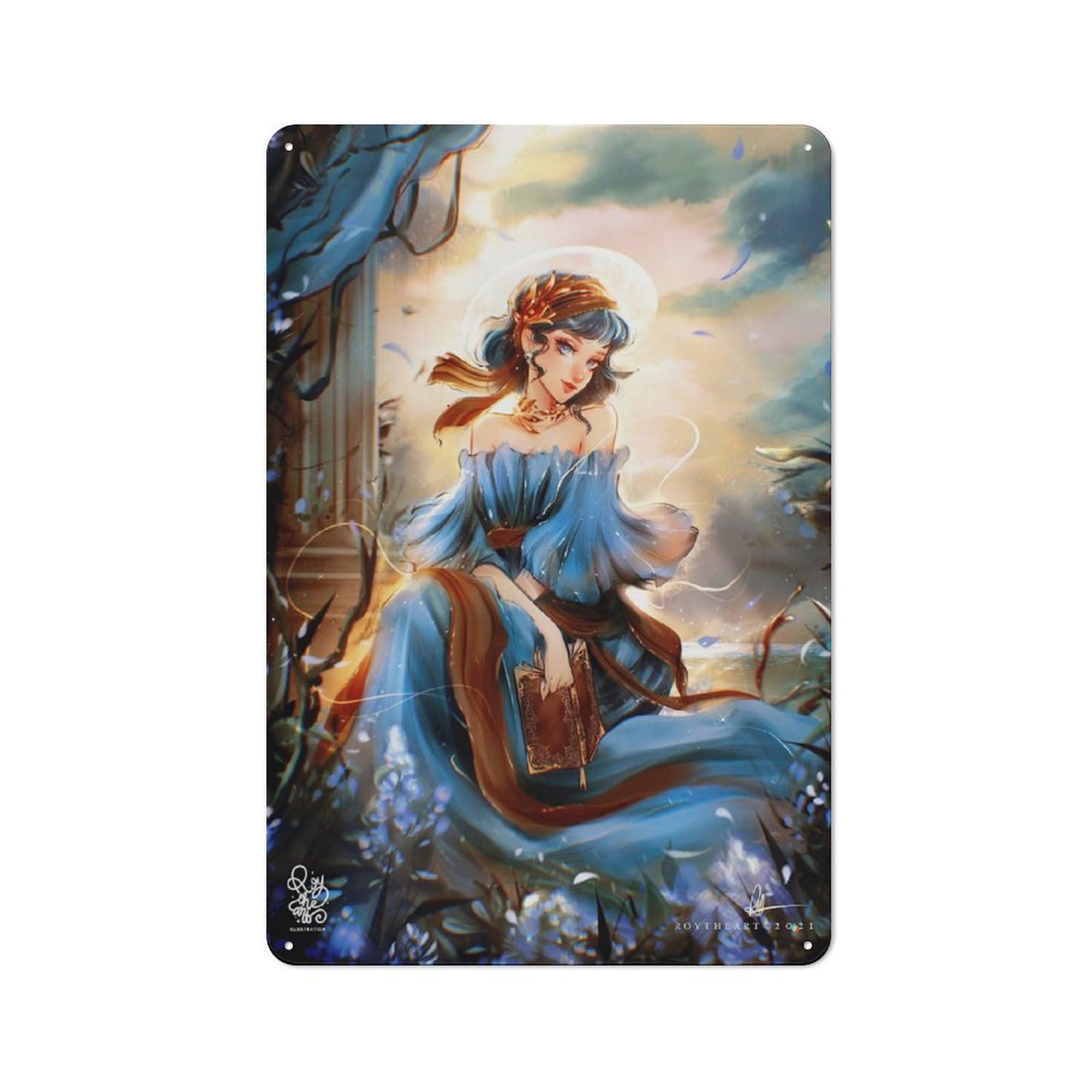 Junmoney Aqua Guardian Princess Shed Style Rustic Tin Sign 30X20cm Featuring Utility Space Decor For Conservatory, Home Bar Or Utility Room