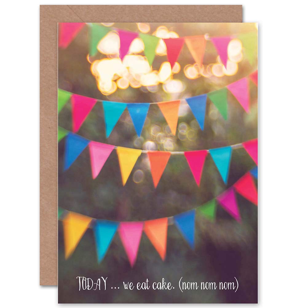 Wee Blue Coo CARD BIRTHDAY HAPPY FUN EAT CAKE BUNTING CELEBRATION GIFT