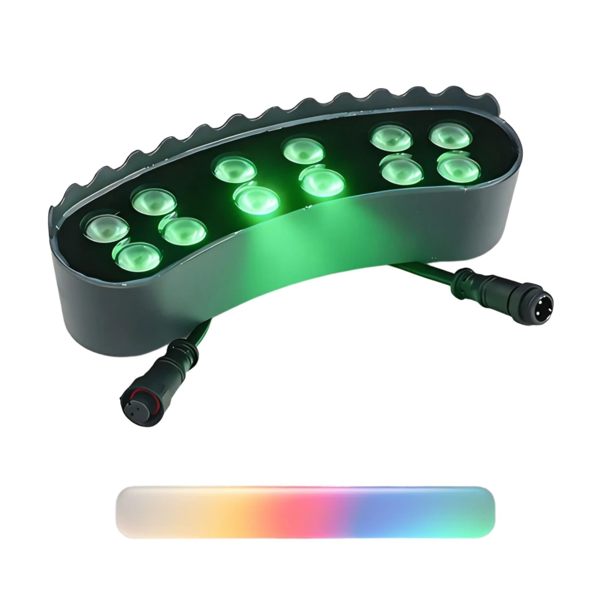 Opaeroo Circular Lights for Tree Root Illumination, Outdoor Low Voltage Garden Lighting Kit, Ip65 Waterproof Landscape Spotlights, 12w 24v Wired Led for Tree and Building Accent Lighting Green 1light