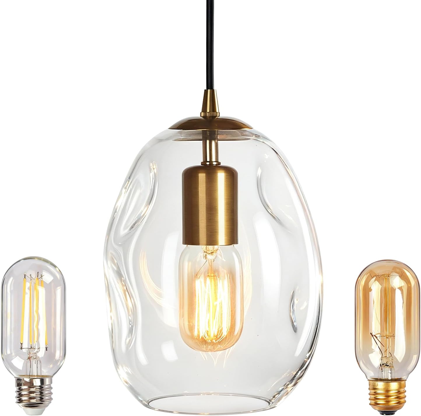Pendant Lights,Hanging Lights 1 Pack Glass Organic Adjustable Cord 8 Inch