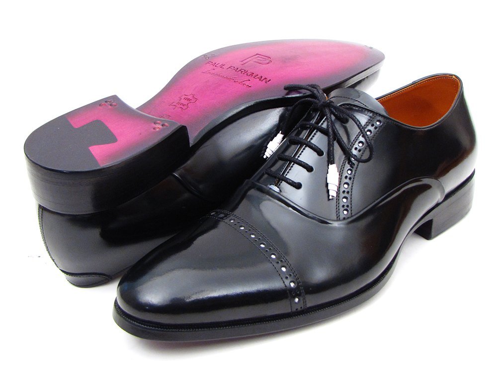 Paul Parkman Mens Captoe Oxfords Black Dress Shoes