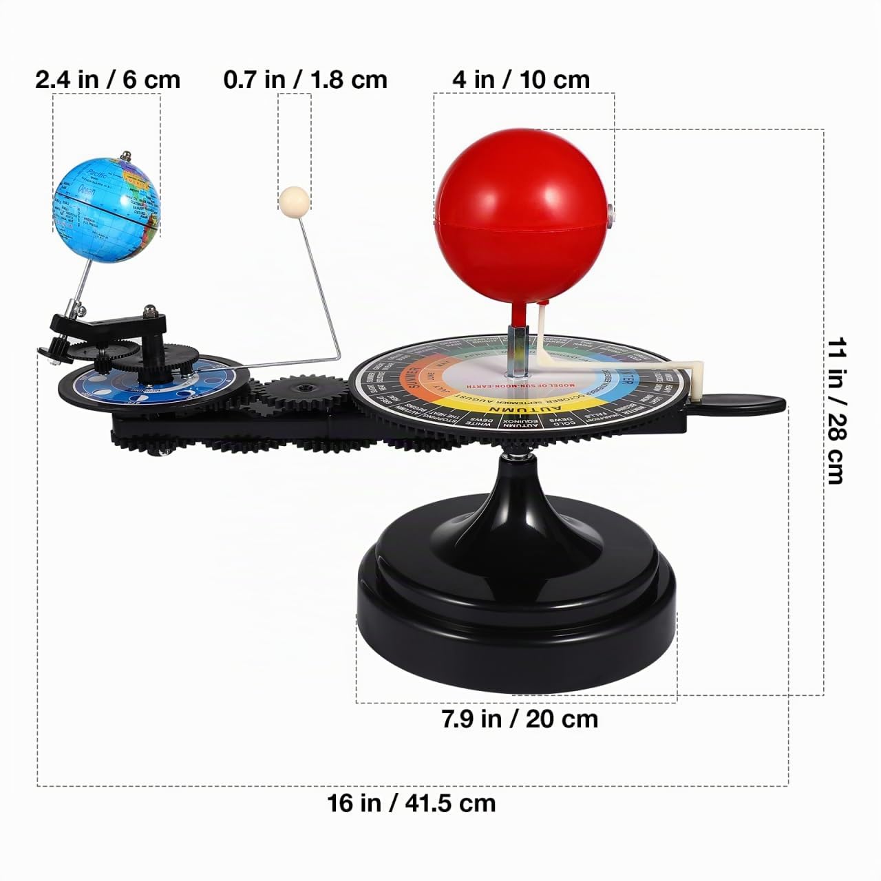 ULTECHNOVO Modelo de sistema solar – Sol Tierra Luna Modelo Orbital – Sistema Solar Planetario Modelo 3D Rotación Modelo Ciencia Educación Astronomía Conocimiento