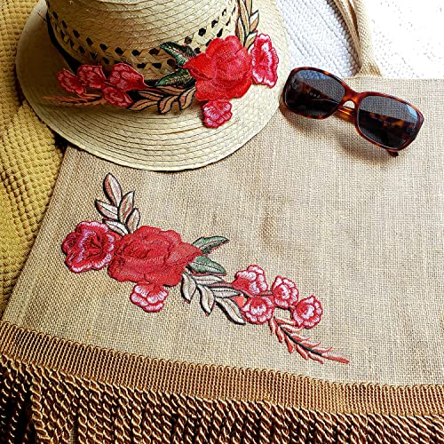 Bolso tote de yute Expo International Dakota de dos tonos con refuerzo lateral, esencial para verano | Verde miniatura 7