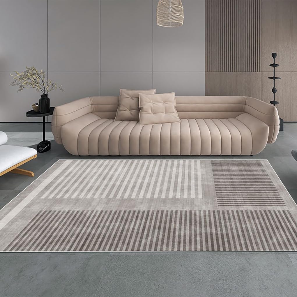 LEDIN Modern Minimalist Carpet Mat for Living Room Coffee Table, Bedroom, and Study Soft and Comfortable Machine Washable Rug for Kids Room and Gaming (Waves)