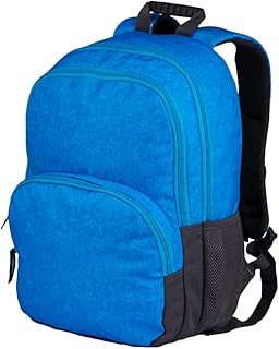 Sprox patterned textile zip-up school comfort backpack for unisex-light blue-16.5