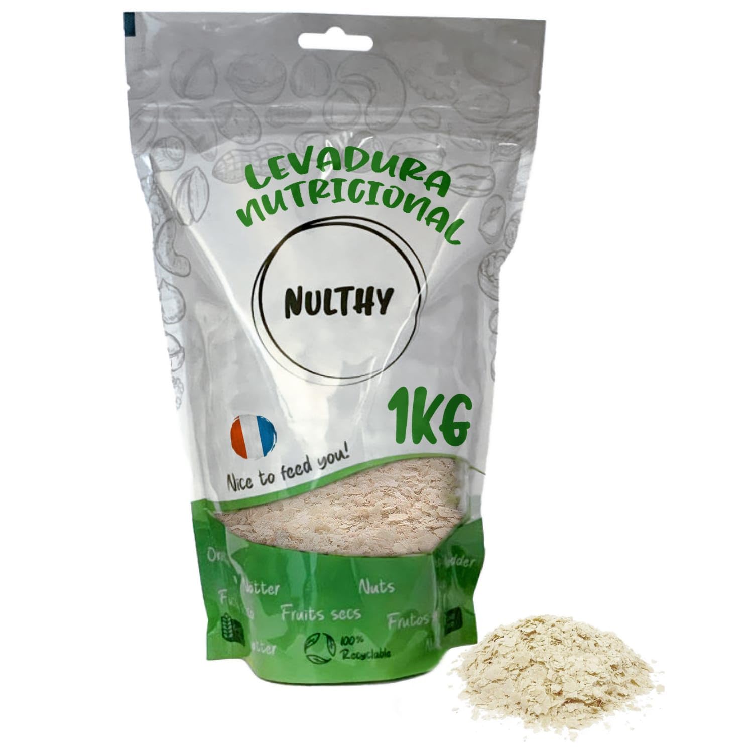 Levure Nutritionnelle 1 Kg - Flocons de Levure Alimentaire, Riche en Vitamines, Protéines et Fibres, Idéal pour Régimes Végétaliens, Levure Alimentaire