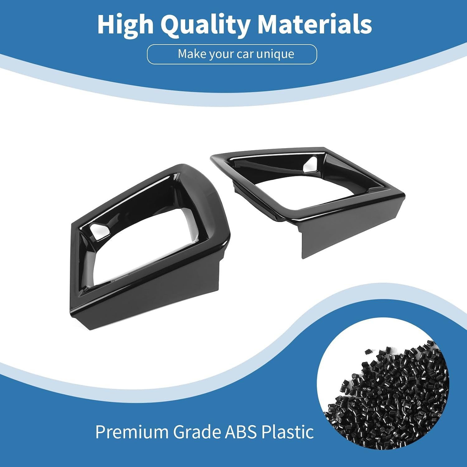 for Mustang Front Grille Air Vent Trim Cover Fit for Ford Mustang 2024+ Black Exterior Accessories 2pcs