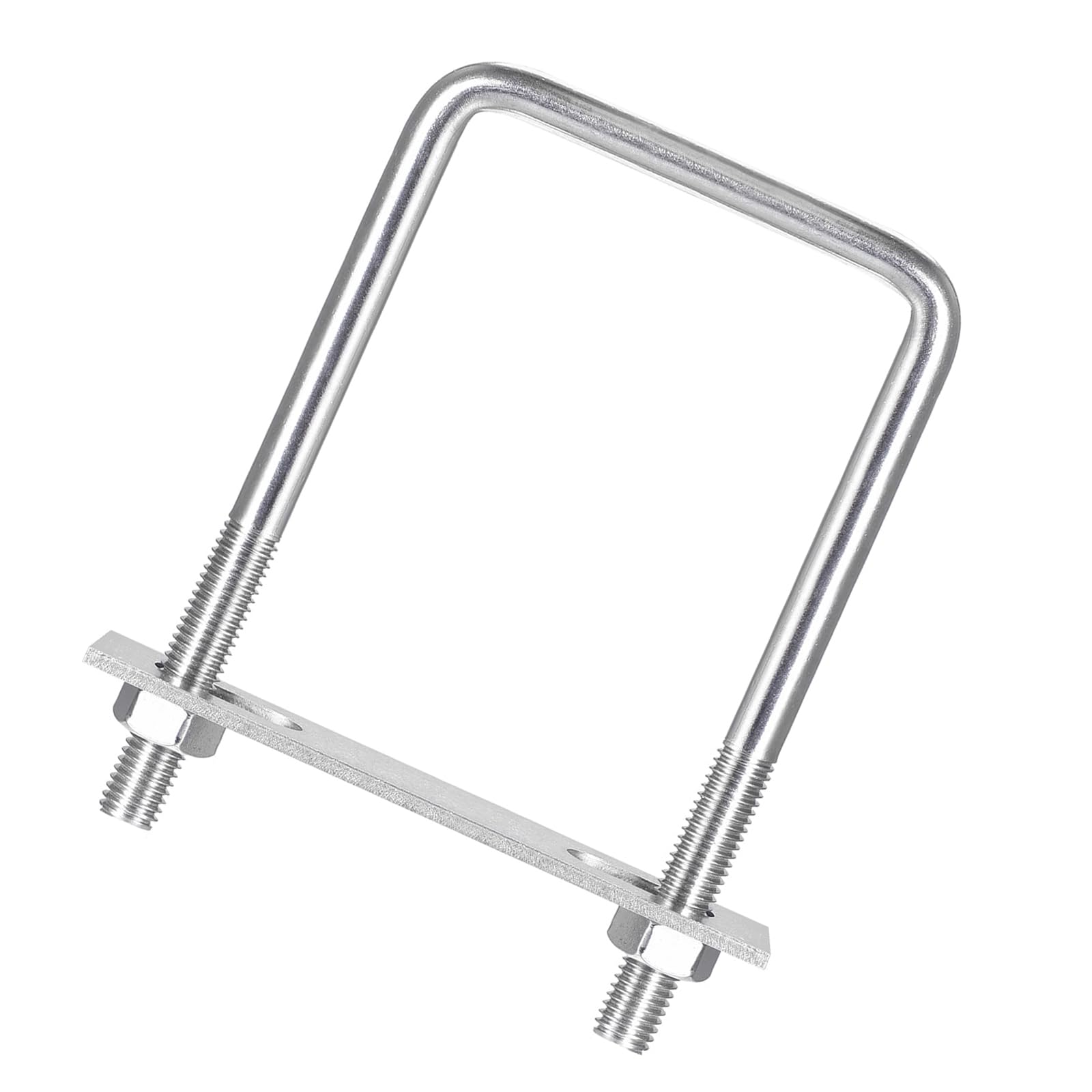 Unifizz Square U-Bolt,1 Set 304 Stainless Steel M10 U Bolts 75mm(3.03") Inner Width 120mm Length with Nuts and Frame Plate for Automobiles Boat Trailer