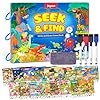 JoyCat Seek & Find Game Books - Preschool Learning Activity for Toddlers & Kids Ages 3-5, Travel Activities Toys for Road Trip Car Airplane, Busy Book Birthday Gifts for Girls and Boys Ages 4-8