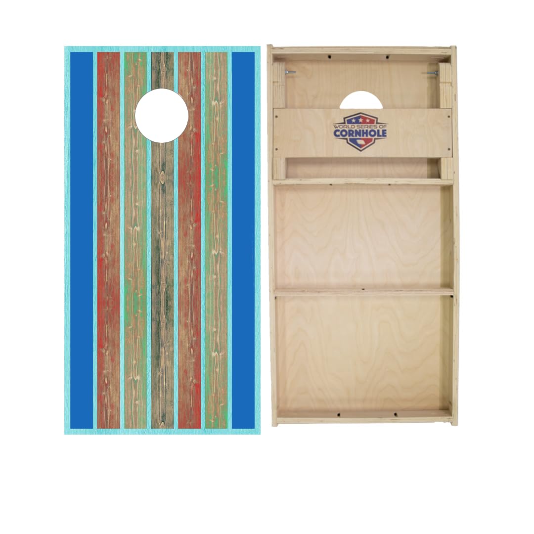 Skip's Garage Kai Surf Board Cornhole Boards - WSOC Runway Series - Includes (2) Boards (Resin Bags) + (2) Board Hole Lights