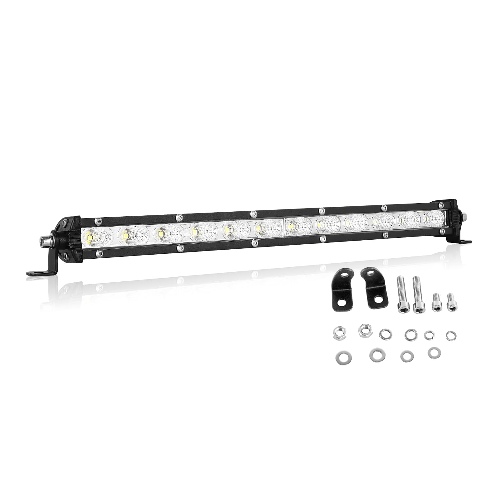 Willpower 13 Inch 60W Led Work Light Bar Single Row LED Light Bar Flood Beam Waterproof Fog Lamps Offroad Driving Lights for 4X4 Tractor Truck Boat ATV UTV SUV