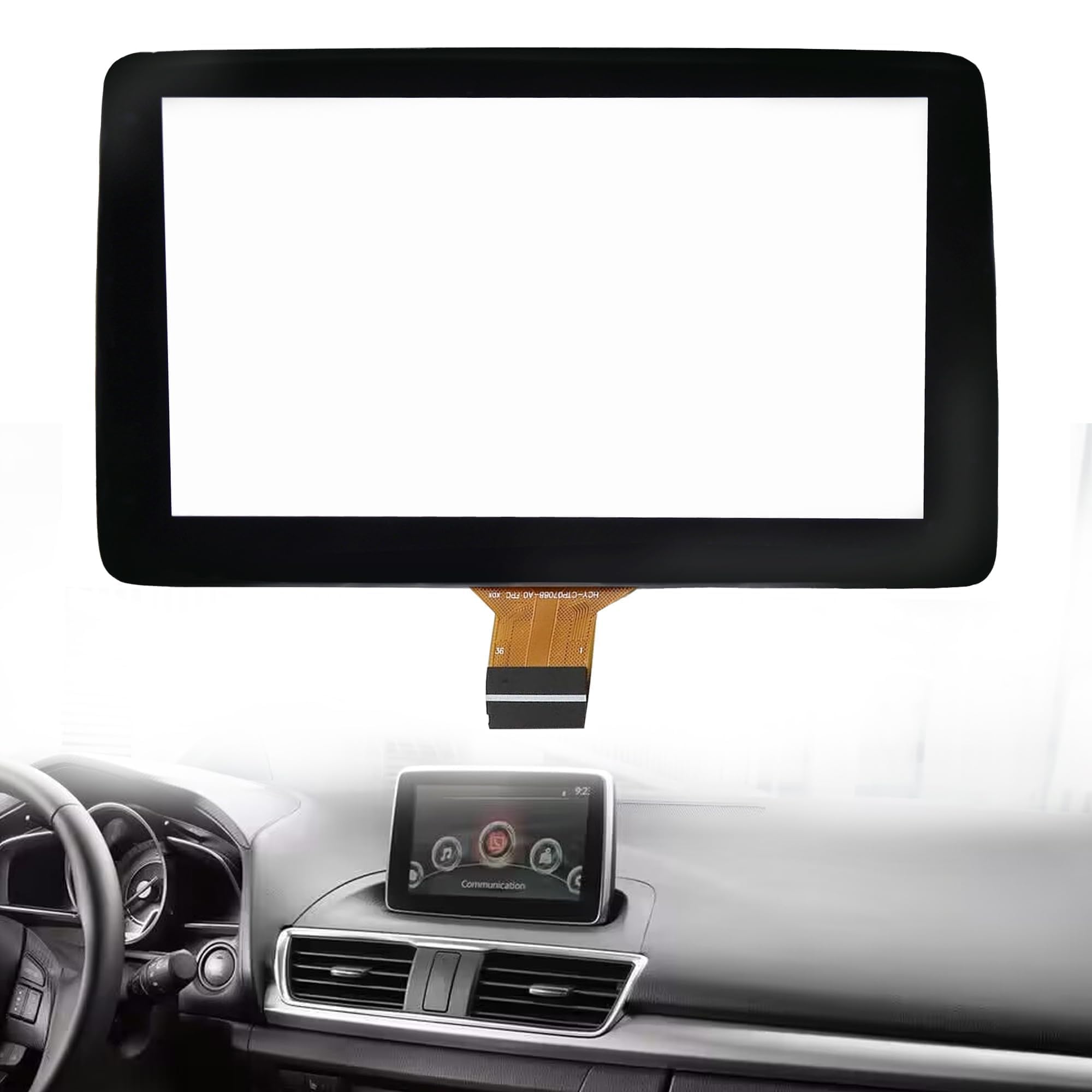 Shtuomoland 7'' Touch Screen Digitizer Display Glass Fit for Mazda 3 2014 2015 2016 for Scion iA 2016 for Mazda CX-3 2016 2017 for Mazda MX-5 2016 2017 2018 2019 Replace BHP1611J0D K40005A29F