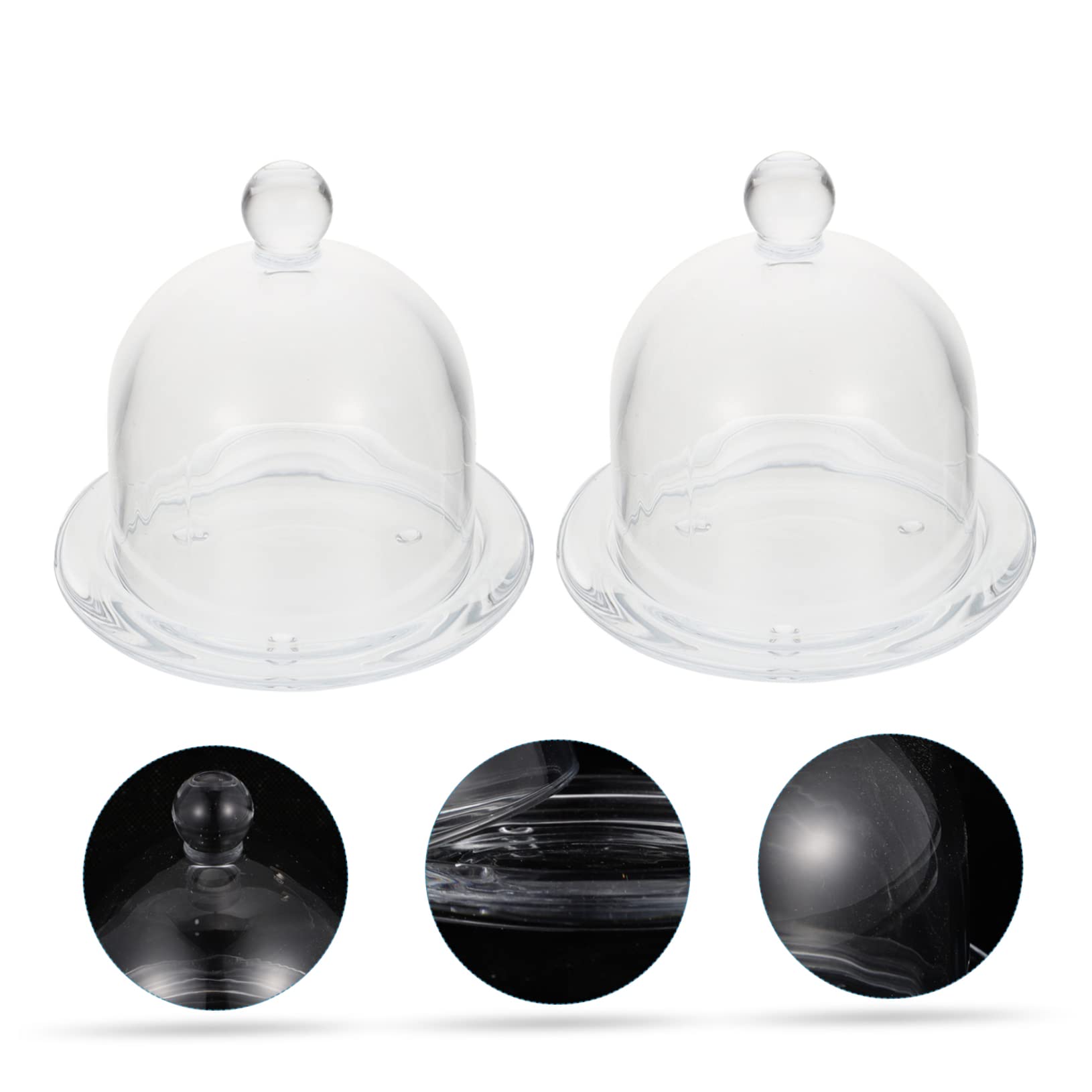 Yardwe Coupole de Verre De Gâteau Gâteau Gâteau Stand avec Couvercle Clair Rond Cloche Dôme Gâteau Affichage Couverture Gâteau Moule À Gâteau en Verre Couverture Plat De Nourriture pour