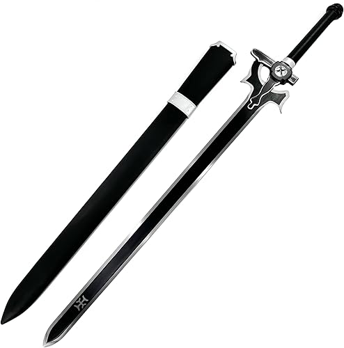 Sword Art Online SAO Medium Carbon Steel with Sheath-Kirito Elucidator, Asuna, Kirigaya (Kirito Elucidator Version 2)