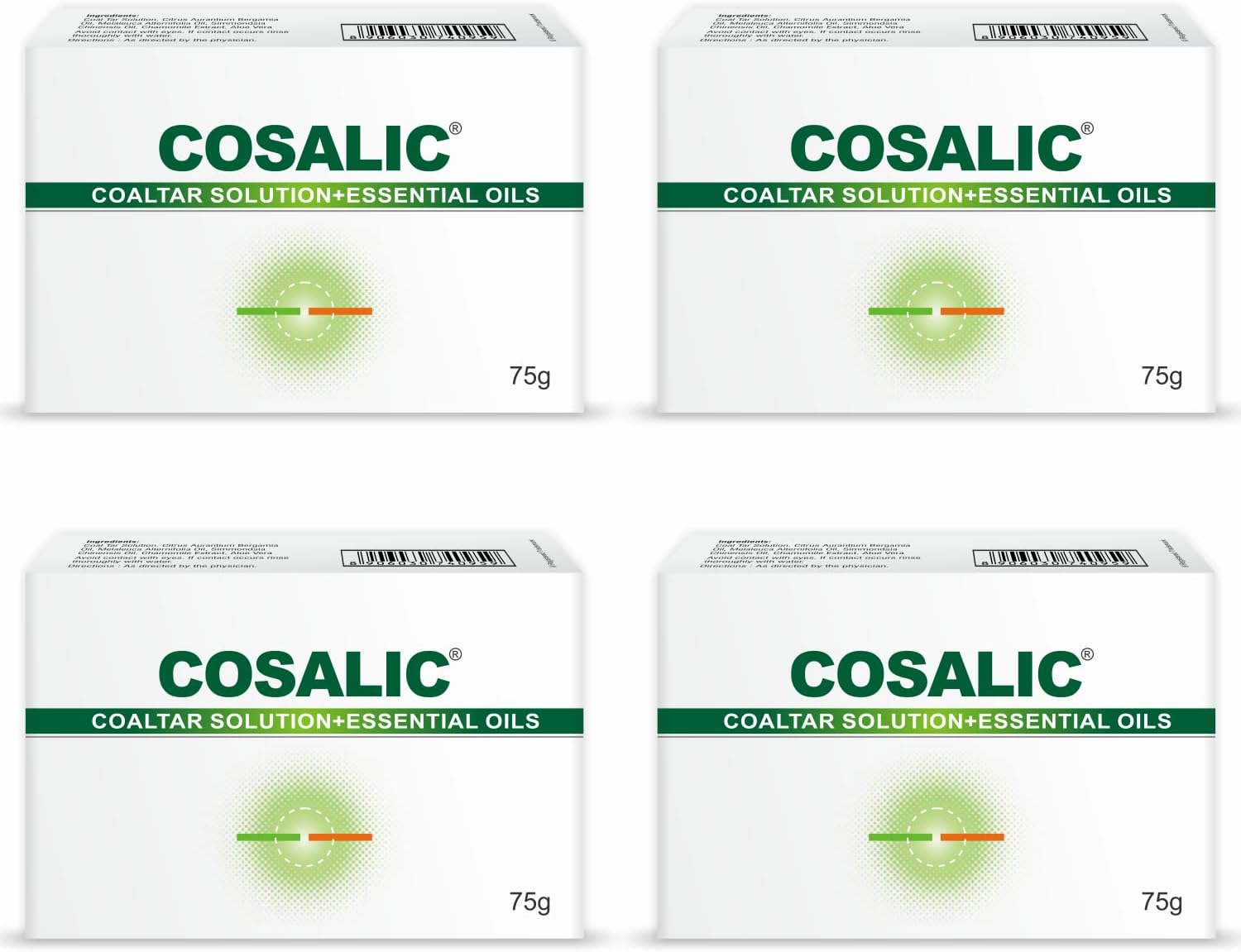 Salve Cosalic Soap with Coal Tar Solution & Essential Oils - 75g (Pack of 4) | Cleansing Bar for Dry, Rough & Flaky Skin