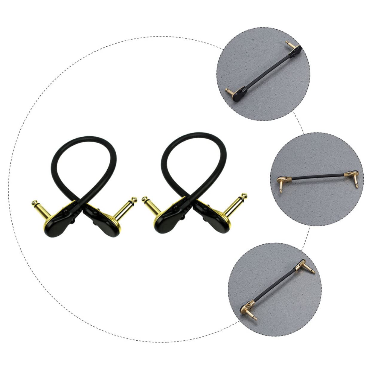 Toyvian 6stücke Gitarren Effektkabel Goldstecker Flexibles Design Hervorragende Geräuschreduzierung Für Gitarrenpedalboards Und Verstärkeranschlüsse