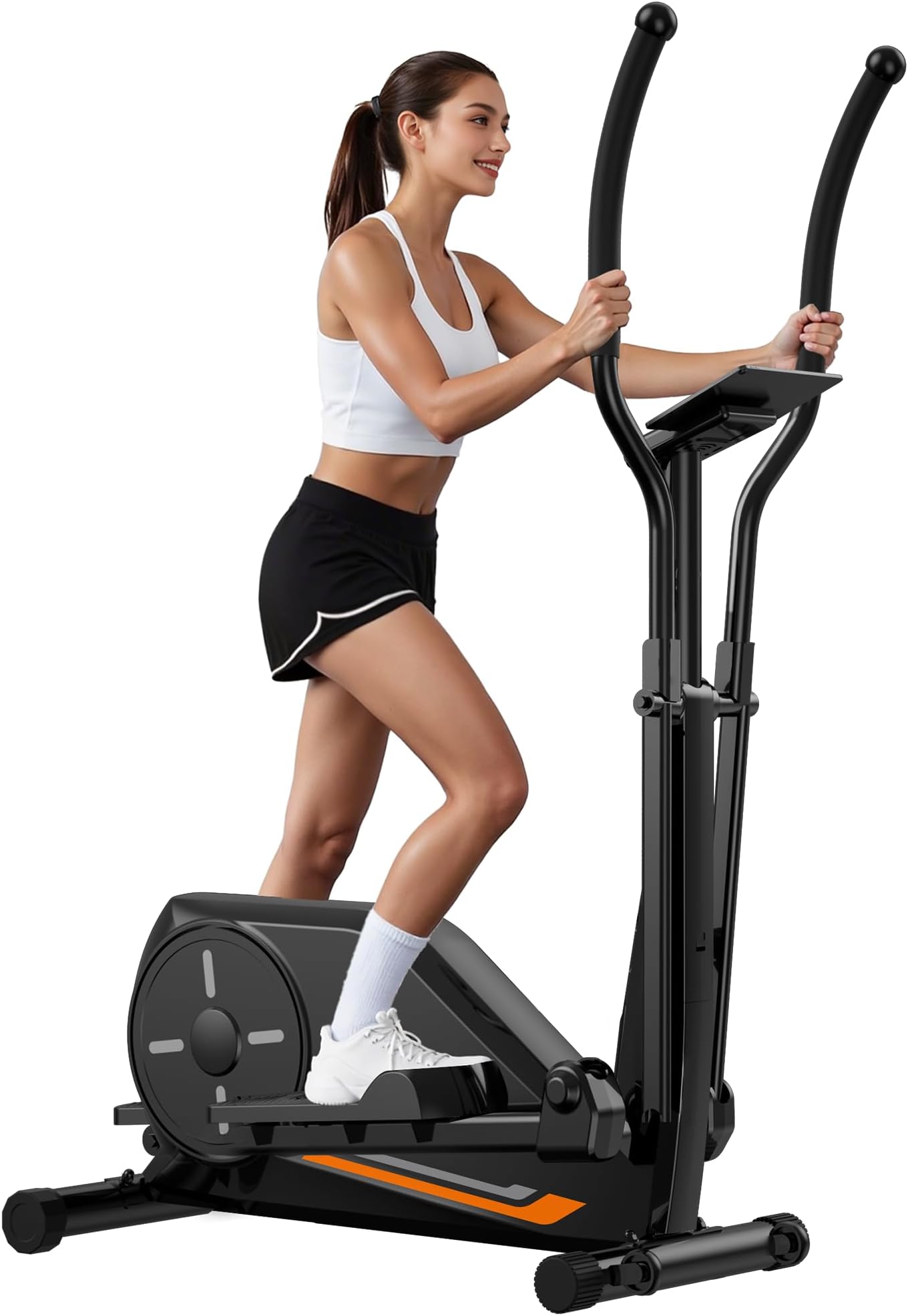 CURSOR FITNESS Elliptical Machine, Elliptical Exercise Machine for Home, Elliptical Training Machines with 8 Levels Resistance, Silent Magnetic Elliptical Trainer with 12" Stride and LCD Monitor