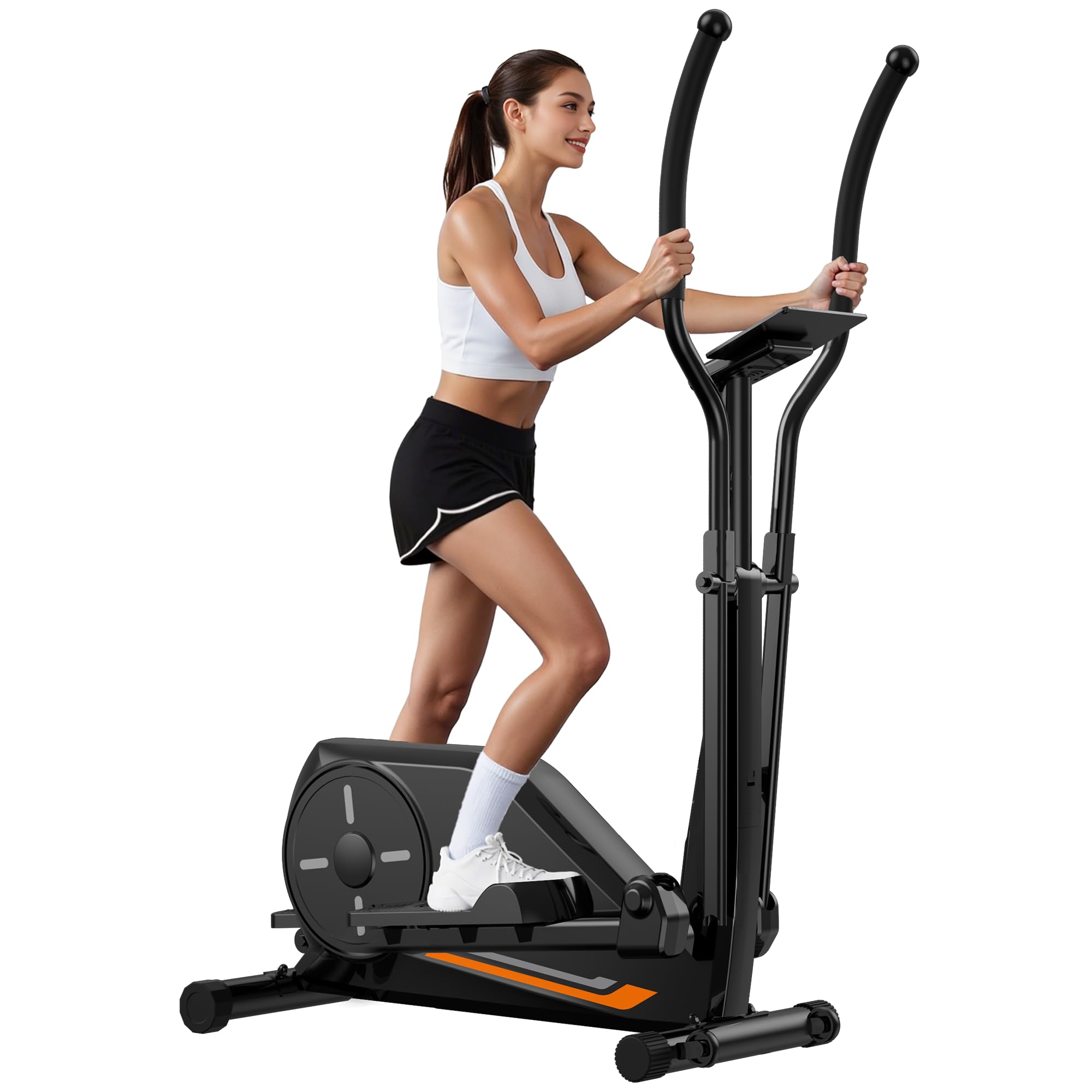 CURSOR FITNESS Elliptical Machine, Elliptical Exercise Machine for Home, Elliptical Training Machines with 8 Levels Resistance, Silent Magnetic Elliptical Trainer with 12" Stride and LCD Monitor