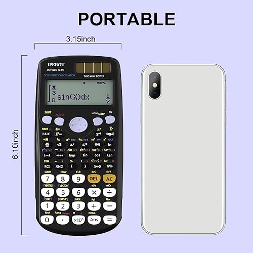 Miniatura 5 de IPEROT Calculadoras científicas, calculadora científica de pantalla grande 417 funciones, calculadoras muy adecuadas para estudiantes de secundaria