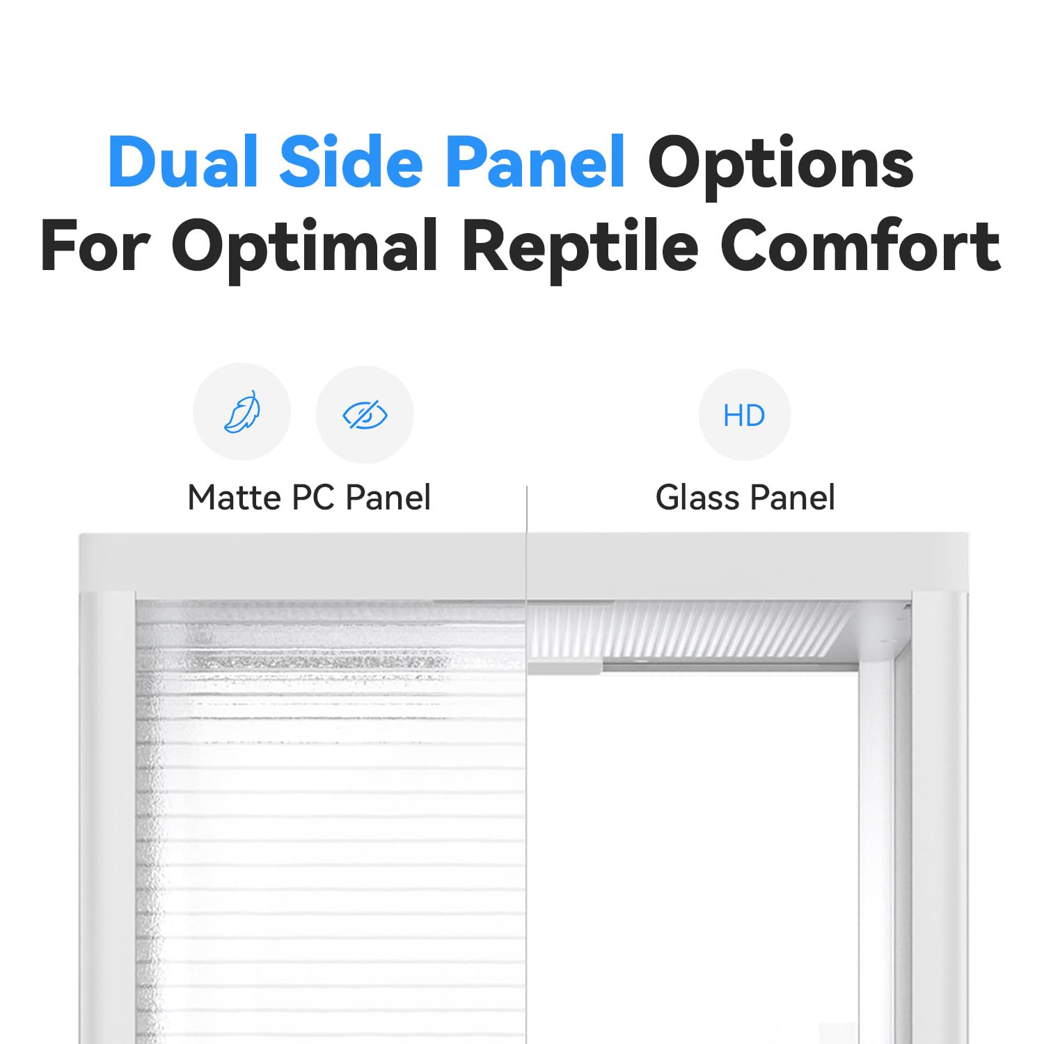 Terrario de vidrio para reptiles de 12 x 12 x 16 pulgadas, 9.5 galones, ventilación de malla de seguridad de doble bloqueo, marco de aluminio duradero, apilable, fácil de montar, paneles