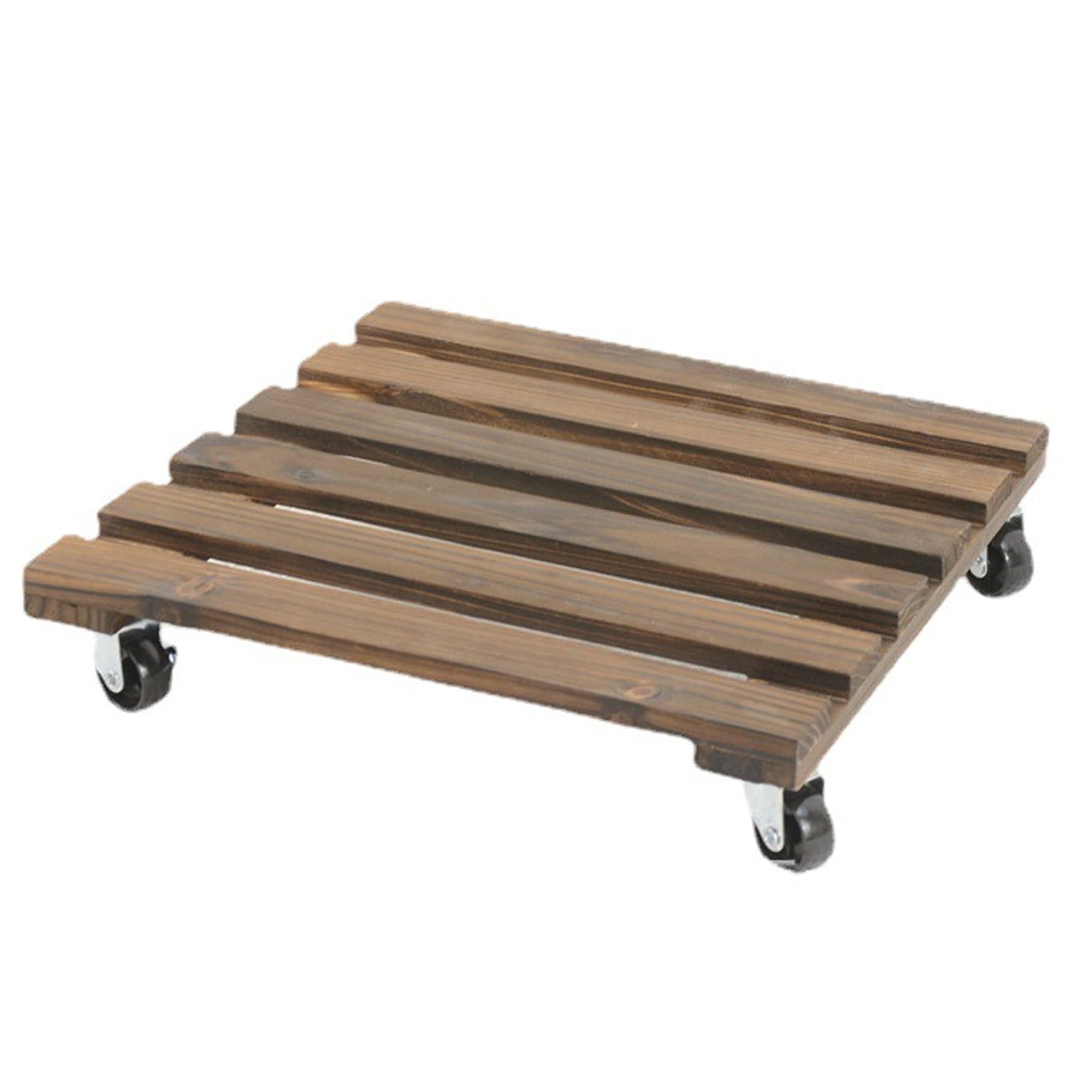 Support robuste sur roues pour l'extérieur plateau bois 12'' roulette 360° pot de fleur jardin
