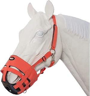 Tough 1 Easy Breathe Orange Poly/Nylon Large Horse Grazing Muzzle