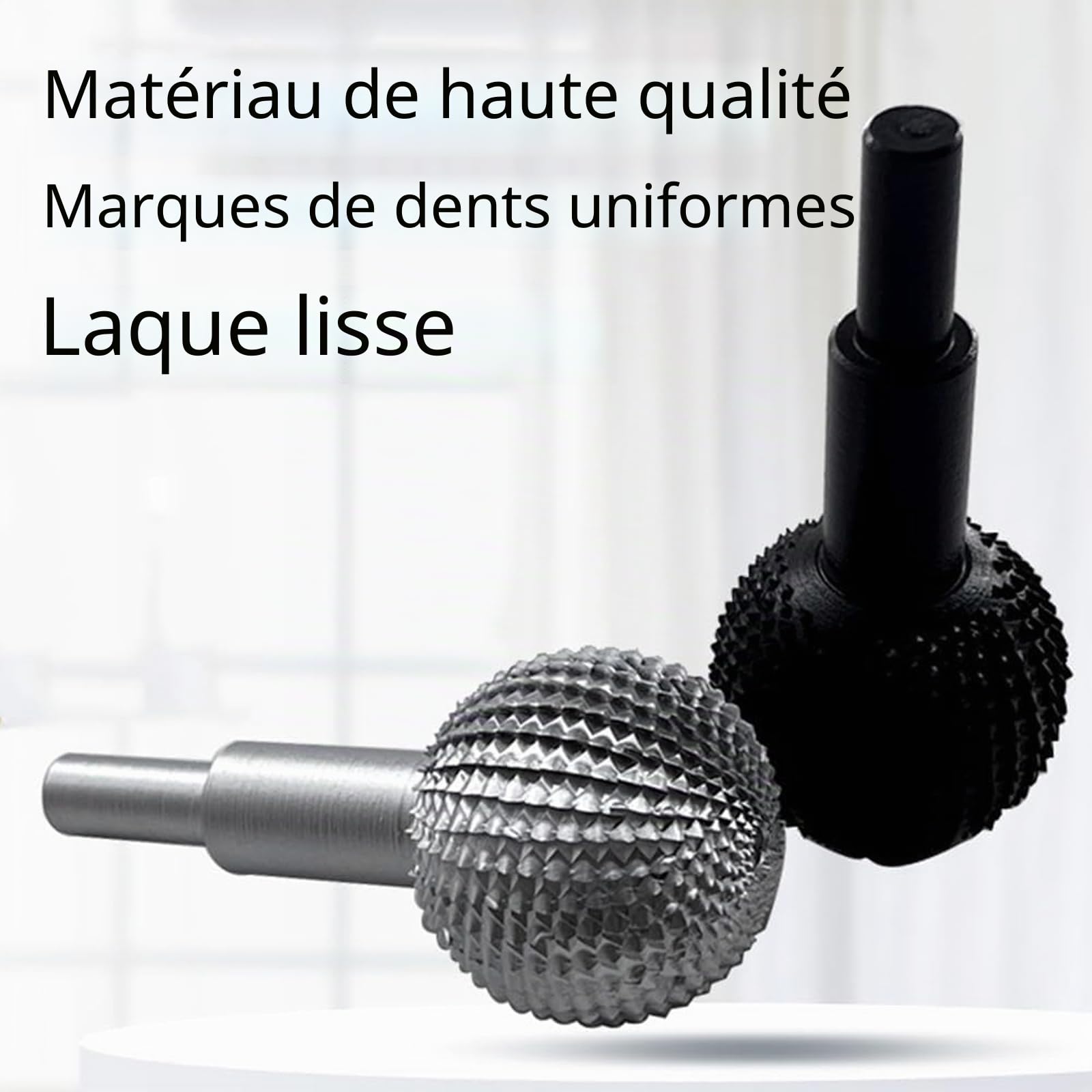 Gouge à bille pour sculpture sur bois, tête de ponçage à bille pour sculpture sur bois et ponçage, coupeur sphérique, diamètre 40 mm, râpe à bille (argenté)