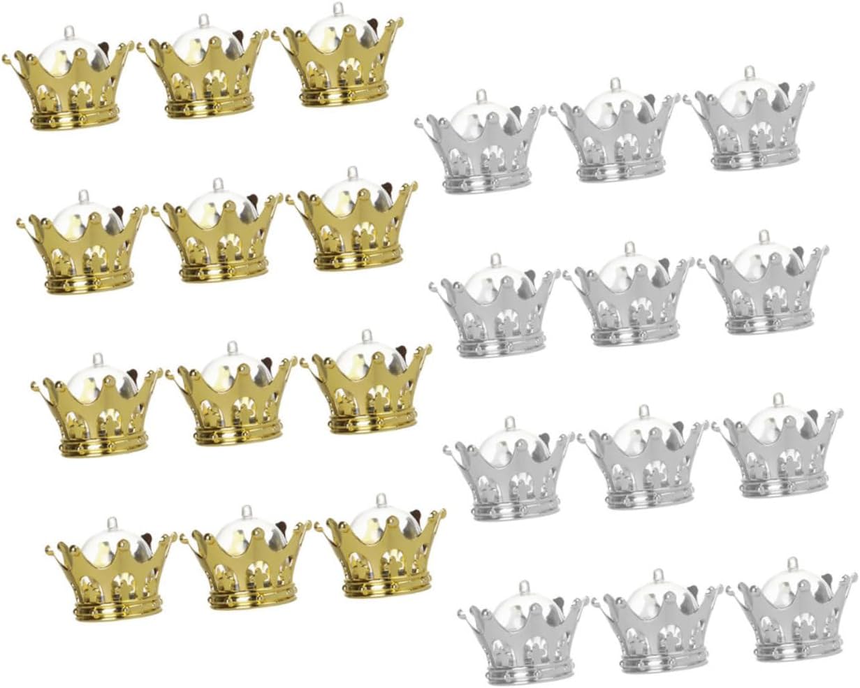 LIFKOME 24pcs Crown-Shaped Fillable Candy Box and Decorative Storage Containers for Weddings Birthdays Parties with