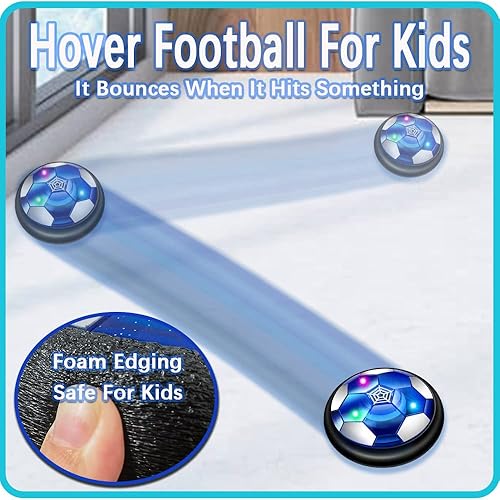 Miniatura 5 de JRD&BS WINL Hover - Pelota de fútbol para niños y niñas, pelota de fútbol flotante recargable con luces LED y cojín de espuma, juego de fútbol de