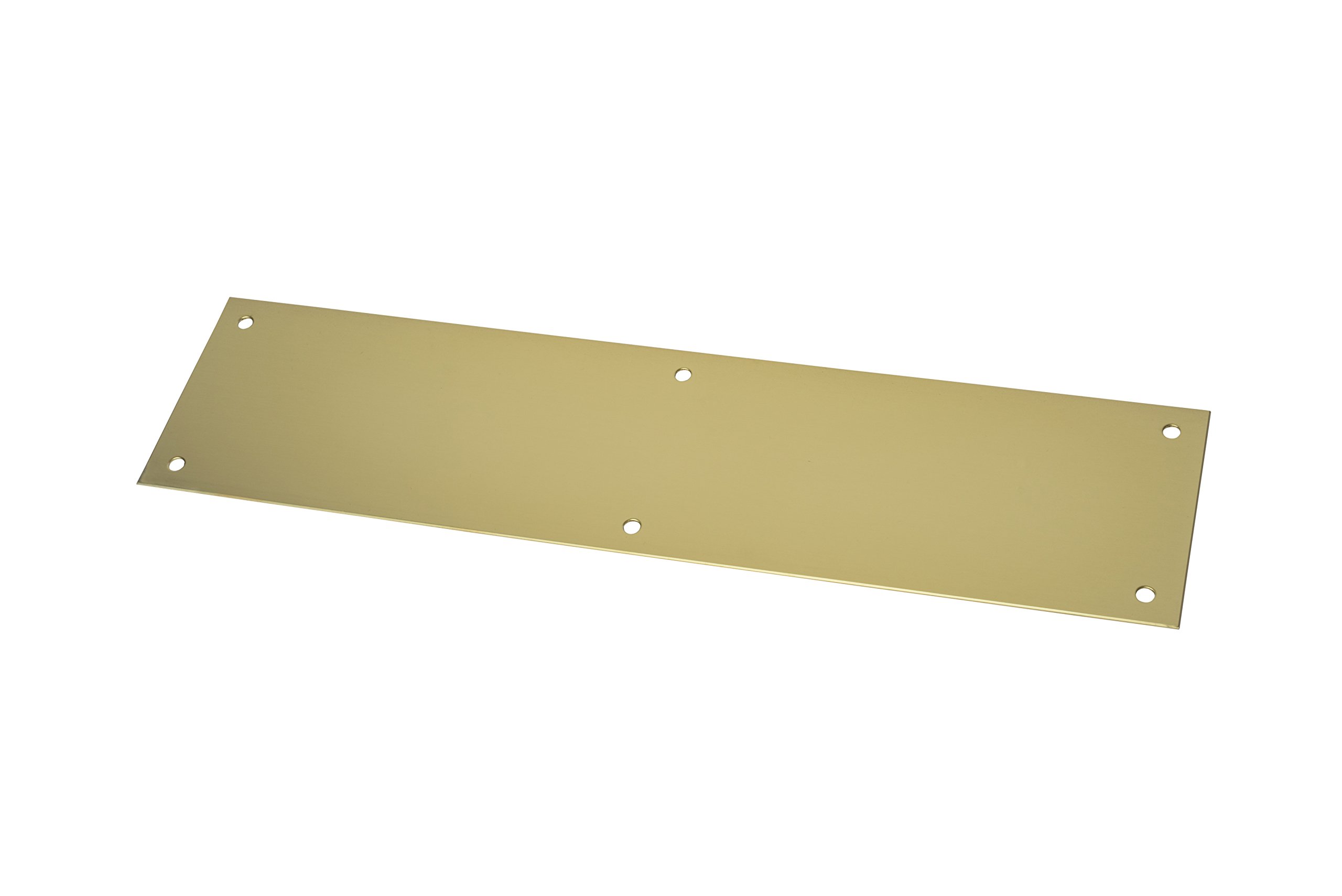 Rockwood 70A.3 Brass Standard Push Plate, Four Beveled Edges, 12