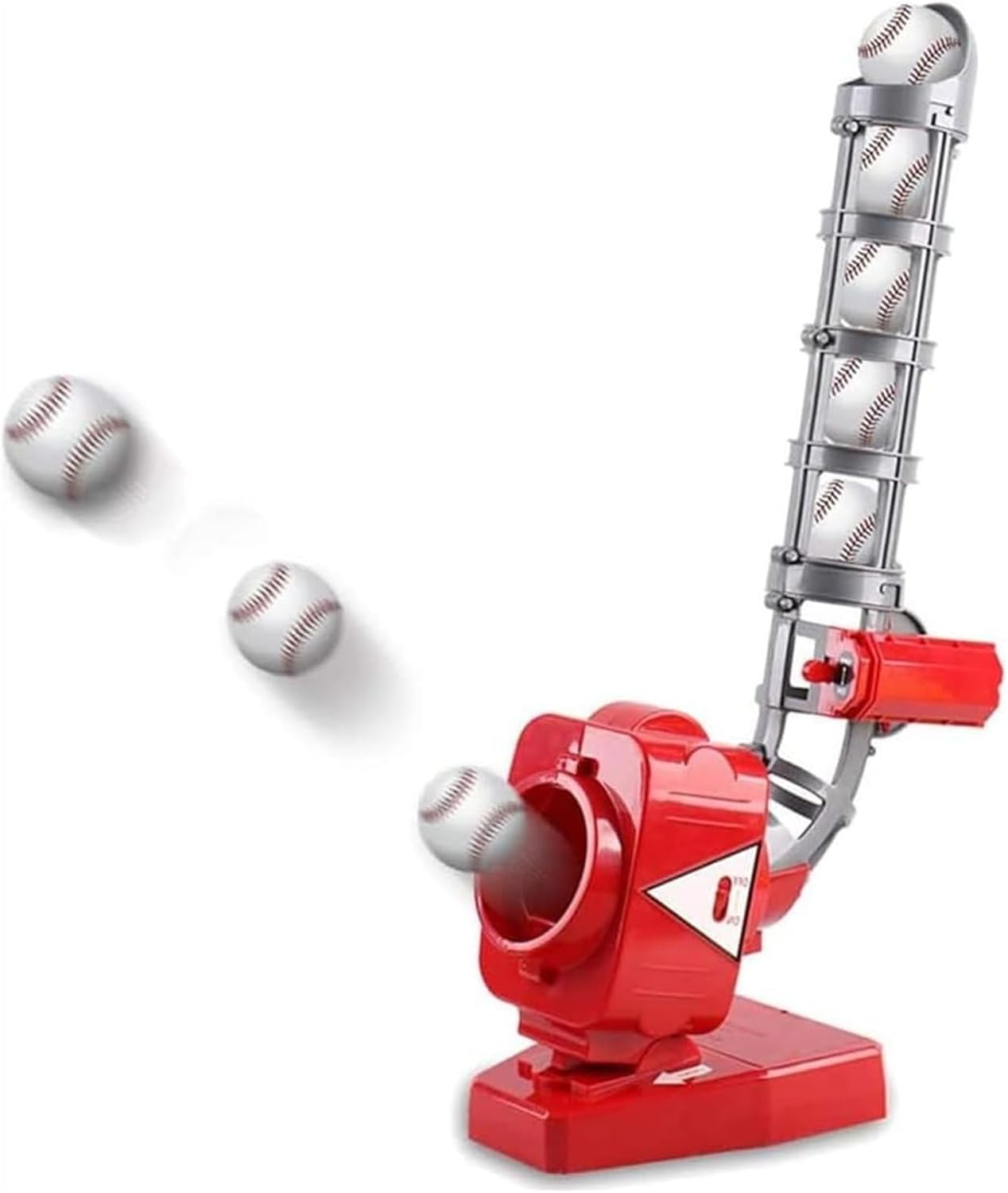 Baseball Tennis Pitching Machine Stable Base Height Adjustable 7-Second Interval Pitches Hitting & Fielding Training for All Ages Indoor Outdoor