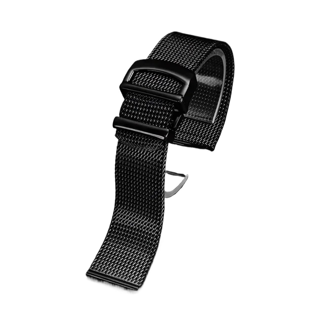 Generisch 20 mm 22 mm Milanaise-Armband aus Edelstahlgewebe, kompatibel mit Omega Seamaster 300 007 IWC PORTOFINO-Serie, Faltschließe mit Werkzeug