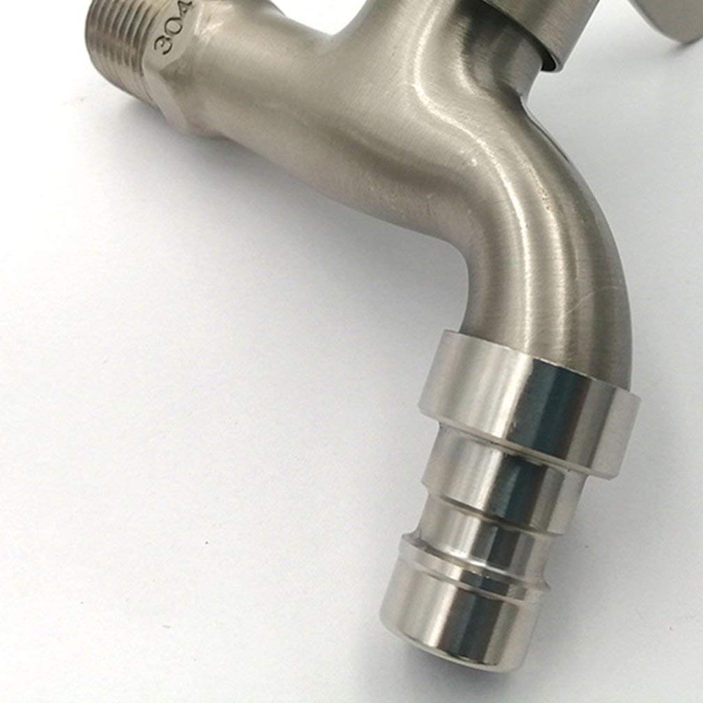 Grifo para lavadora de montaje en pared, de acero inoxidable, para lavandería, baño, grifo para jardín, grifo para lavadora, grifo de agua para balcón, plateado, resistente Star of Light