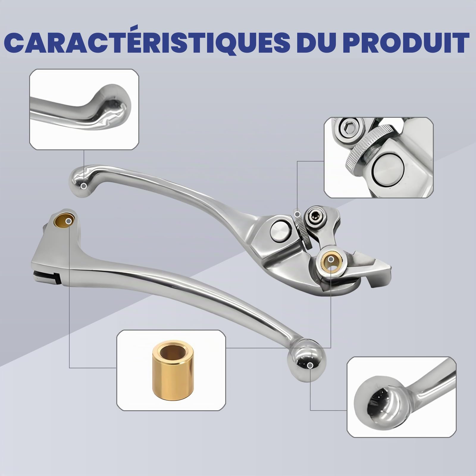 S SYUU Leviers de Frein et d'Embrayage Compatible avec Honda CBR 600 F1/F2/F3/F4/F4i 1987-2007 CBR 900 RR 1993-1999 CB 900 919 Hornet 2002-2006 CB 600 Hornet 1998-2006 Polished Silver