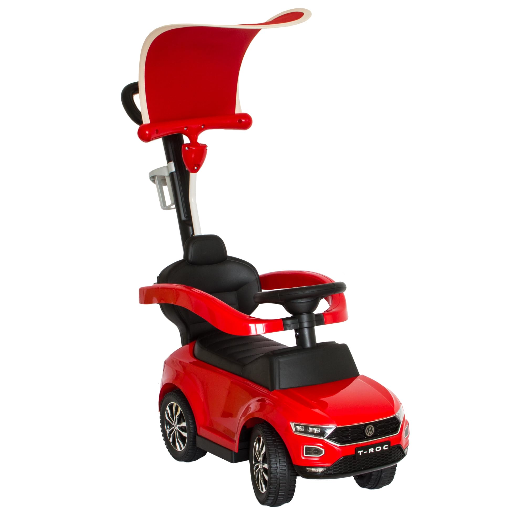 LEMODO Rutschauto mit Schiebestange ab 1 Jahr | Rutschfahrzeug mit Sicherheitsbügel | Schiebeauto mit Sonnenschutz | Staufach | Sound-Lenkrad | Von VW Lizenziertes Kinderspielzeug