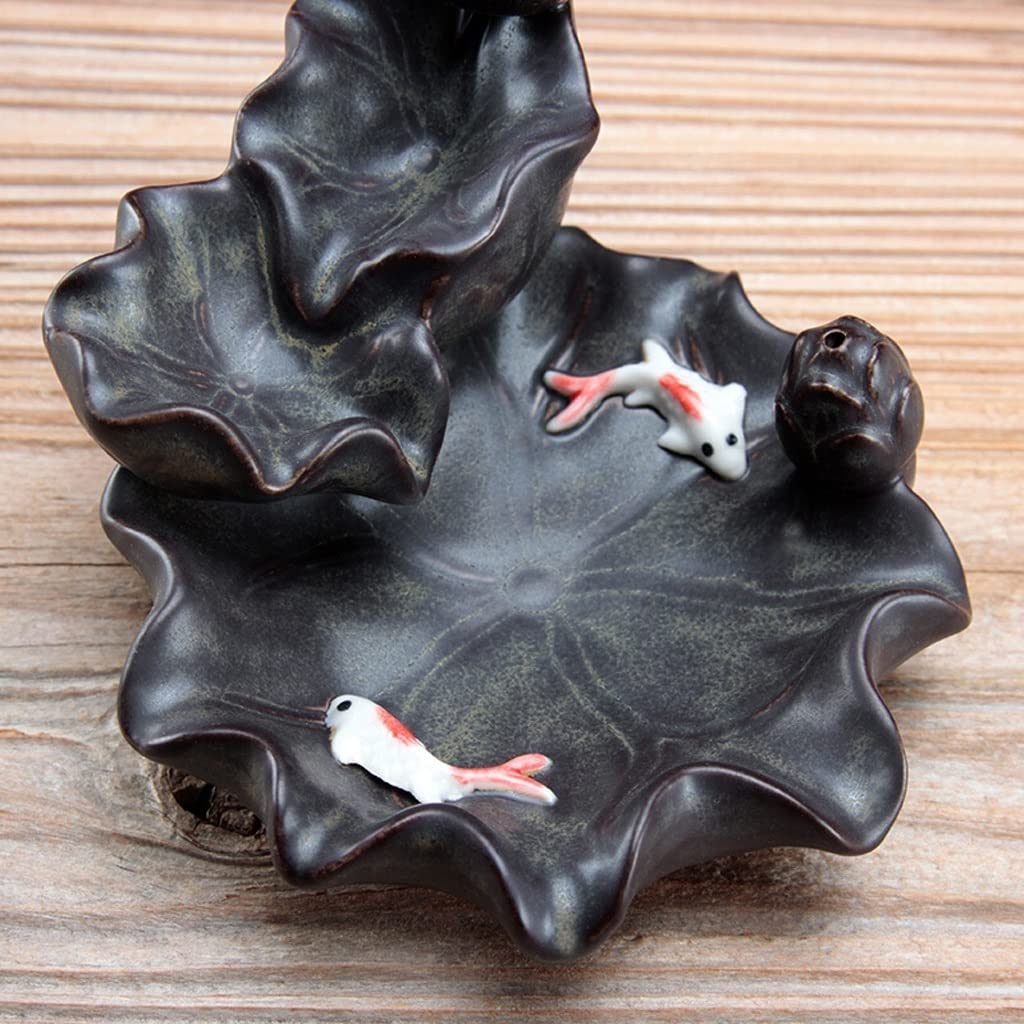 uchwyt na kadzidełka ceramiczny palnik kadzidełka karp staw lotos staw wsteczny kadzidełka drewno sandałowe dekoracja domu ozdoby płynący chmura stojak na kadzidełka (kolor: A)