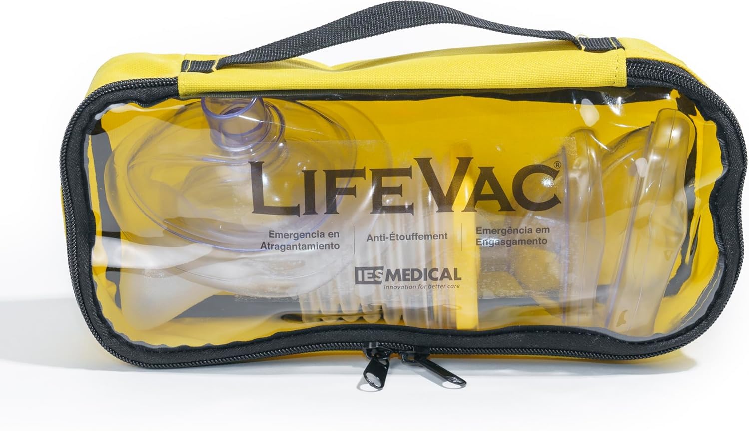 LifeVac® Kit de voyage, kit de premiers secours, dispositif d'étouffement pour adultes et enfants, éprouvé pour sauver de nombreuses vies, comprenant 4 masques et un sac de transport