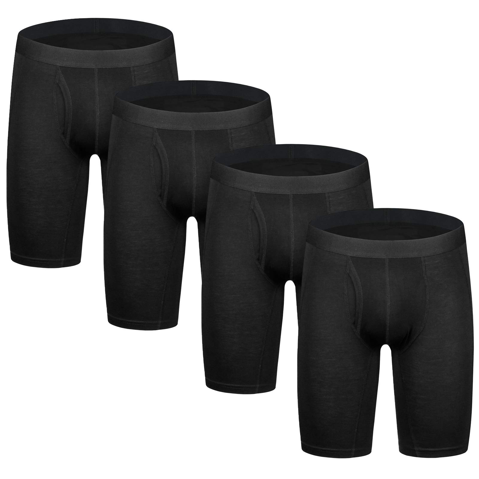 Nuofengkudu Herren Boxershorts Langes Bein Antibakterien(4 Pack)