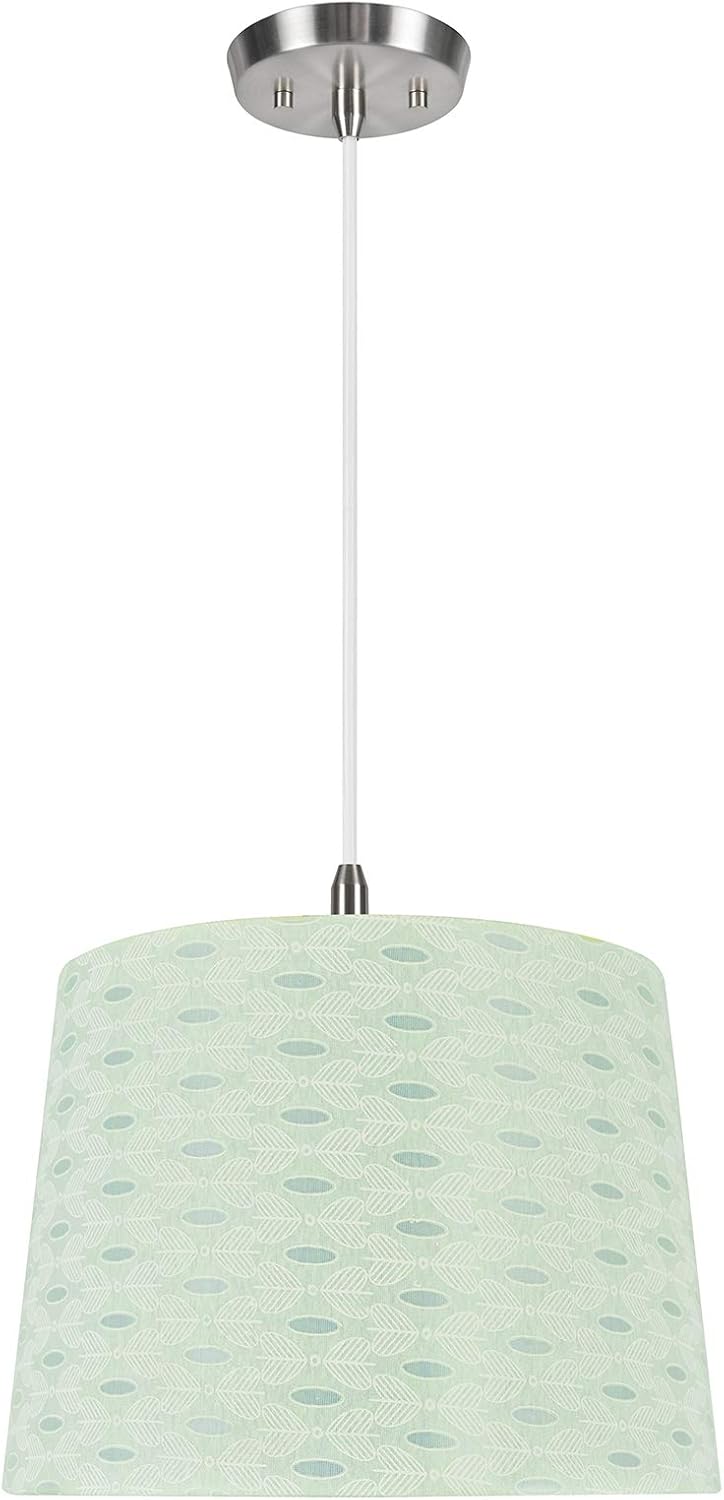 🛒 Crazy Deals Aspen Creative Green, 72146-11 One Hanging Pendant Ceiling Light with Transitional Hardback Empire Fabric Lamp Shade, 14 Width
