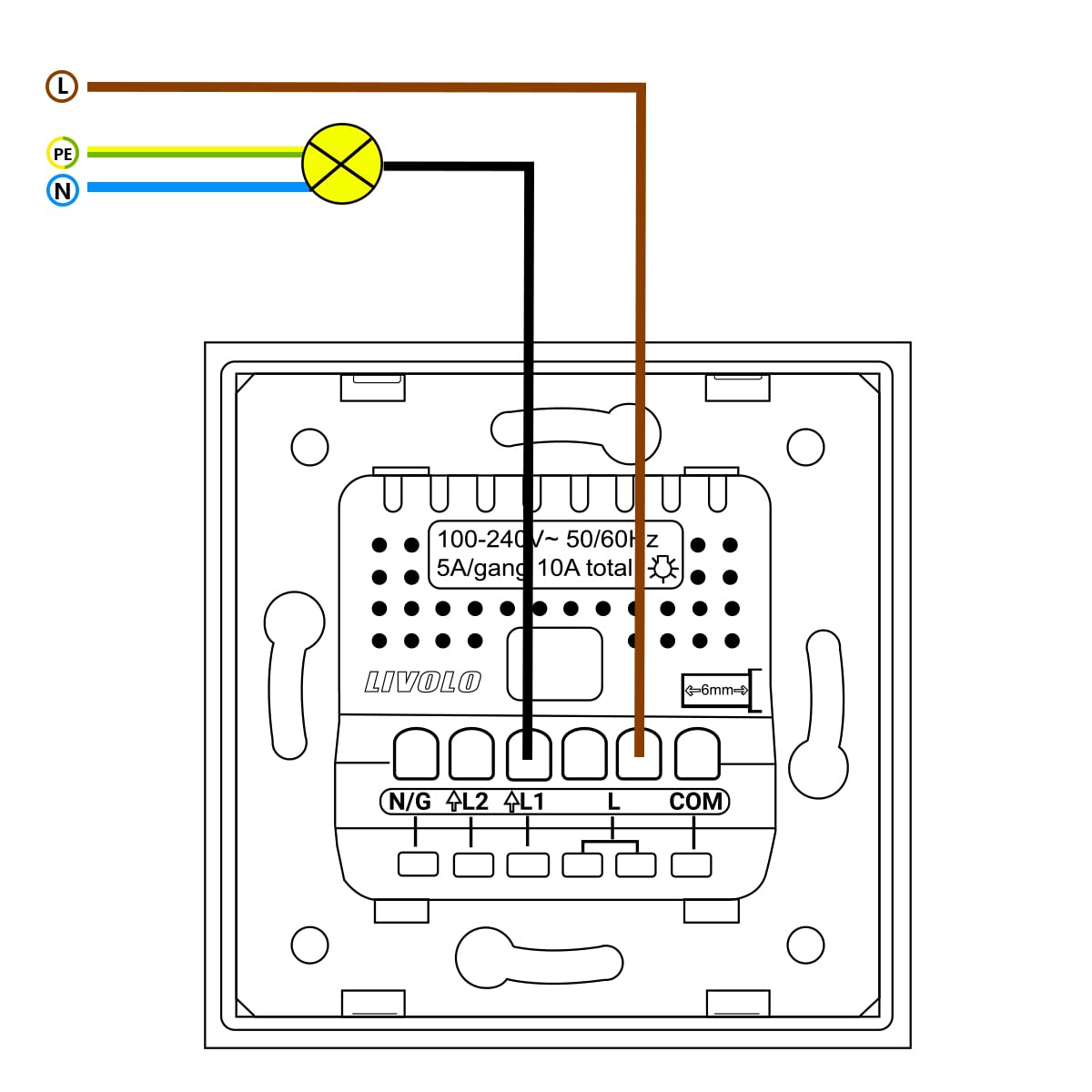 WLAN EC Schuko Steckdose Touch Lichtschalter Dimmer Wechselschalter Rollladenschalter | Glas Panel Glasrahmen | App Steuerung (2-Fach EC Lichtschalter)