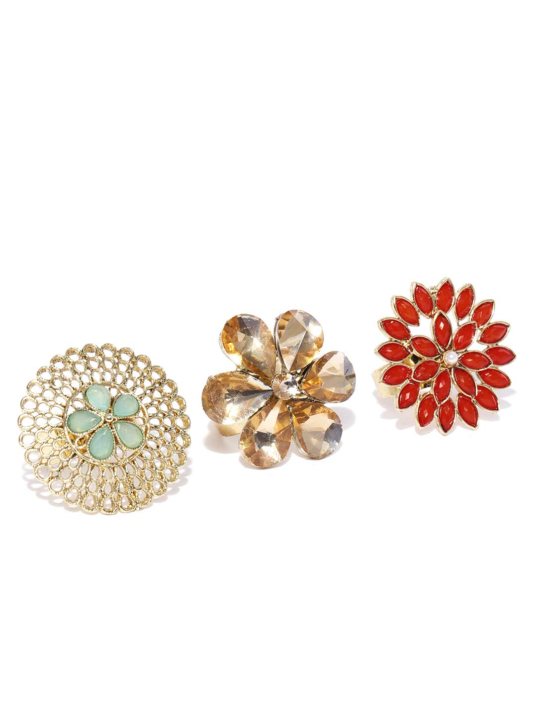 ZAVERI PEARLS Combo Of 3 Amazing Floral Adjustable Finger Ring For Women-ZPFK9145 (B07ZZDMPMX) Amazon Price History, Amazon Price Tracker