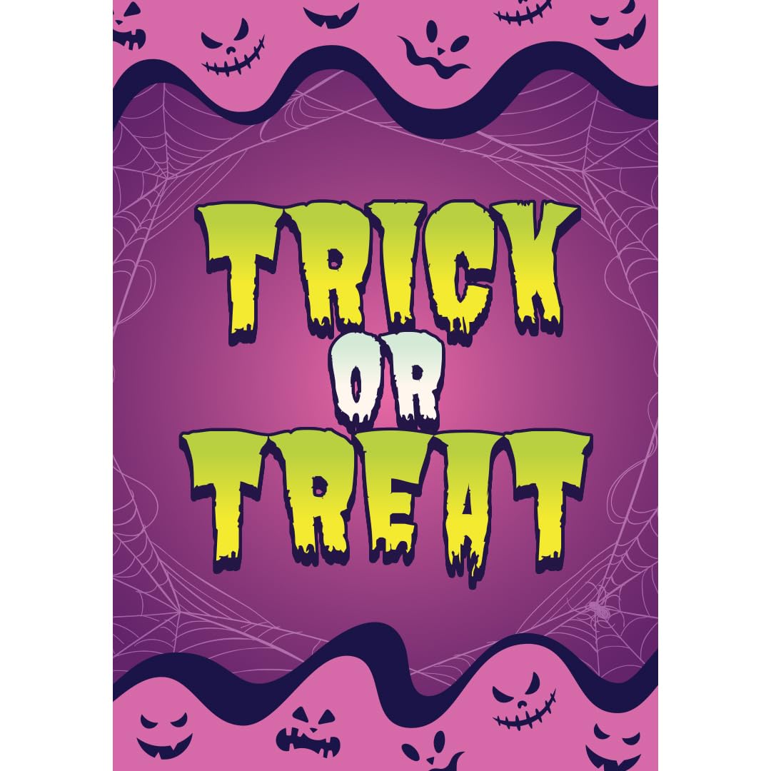 Partyrama.co.uk Multicolour Trick Or Treat Halloween Poster Pvc Party Sign Decoration