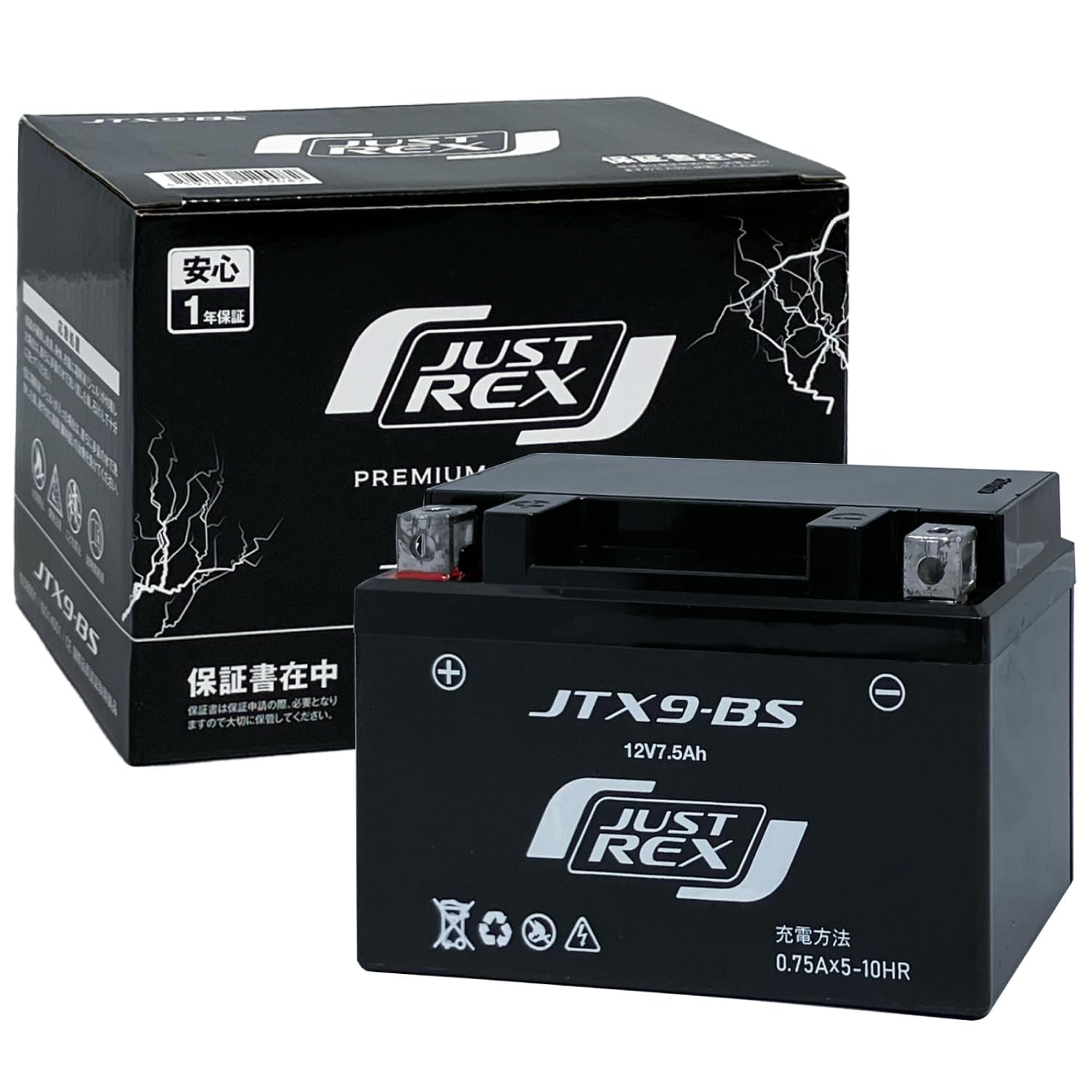 Amazon | JUSTREX(ジャストレックス) 密閉型 高性能バイクバッテリー